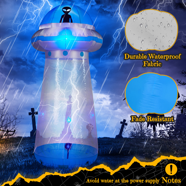 【替换81241045】8.8ft   飞碟UFO 可站人 4颗LED灯 万圣充气装饰 12V-13