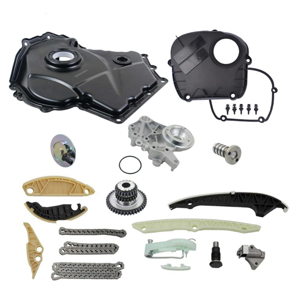正时链条套装 Timing Chain Cover Solenoid Magnet Kit Replacement for VW Audi Jetta GLI GTI A4 2.0 T 09-15-4