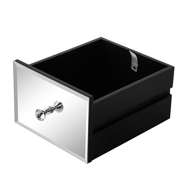 3抽屉镜面床头柜 密度板贴镜面抽屉柜 银色-13