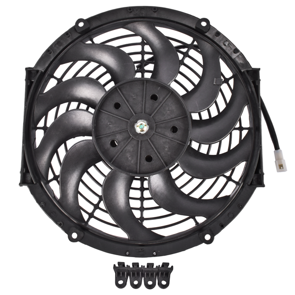 散热器风扇 12" 12V Puller Black Single Fan Curved Blades 1226 cfm compatible with VA10-AP50/C-61A 30101522-6