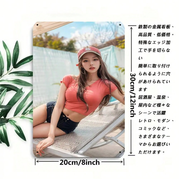 CIFbuy 复古西部牛仔仙人掌金属墙饰，8x12英寸质朴铁质标牌，西南乡村风格挂饰，二维平面款（TikTok, temu 自提物流）-4