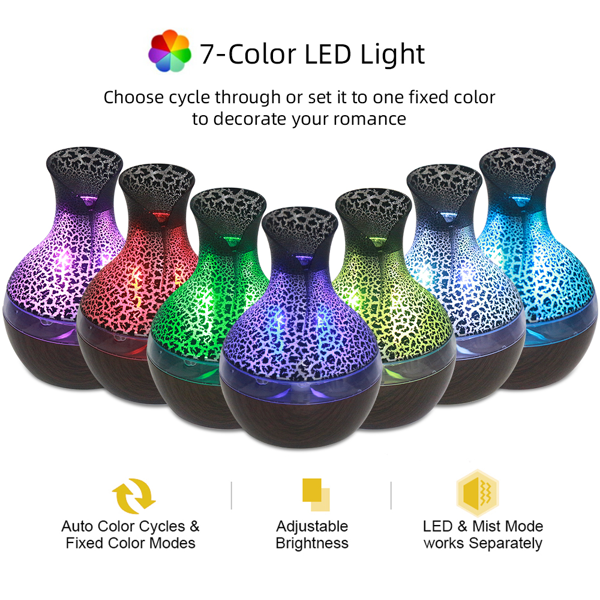 00 毫升 USB 香薰加湿器｜超静音冷雾，配遥控器、7 色渐变 LED 灯，适用于家居、办公室、卧室、婴儿房-6