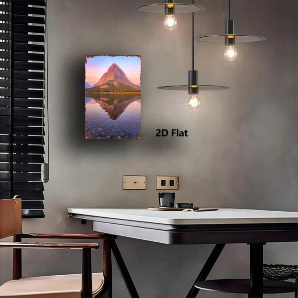 CIFbuy 山湖倒影金属标牌，8x12英寸装饰墙饰，耐用金属铭牌绘画，适用于卧室、厨房及家居装饰（TikTok, temu 自提物流）-4