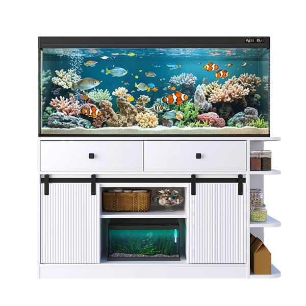 75加仑鱼缸架，带LED灯和电源插座；55-75加仑水族箱架，带滑动式凹槽门；2个大柜子和储物架；可存放2个鱼缸配件的柜子；承重1200磅--不支持self-pick up且不支持指定仓库发货-5