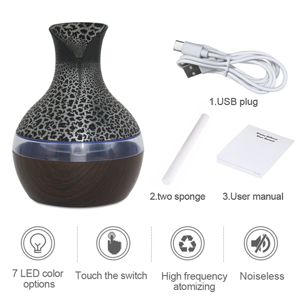00 毫升 USB 香薰加湿器｜超静音冷雾，配遥控器、7 色渐变 LED 灯，适用于家居、办公室、卧室、婴儿房-5