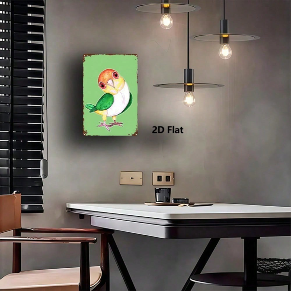 CIFbuy 1个白腹凯克鱼金属墙饰，8x12英寸海洋主题铁质墙饰，适用于浴室、卧室、男士洞穴、厨房，独特（TikTok, temu 自提物流）-4
