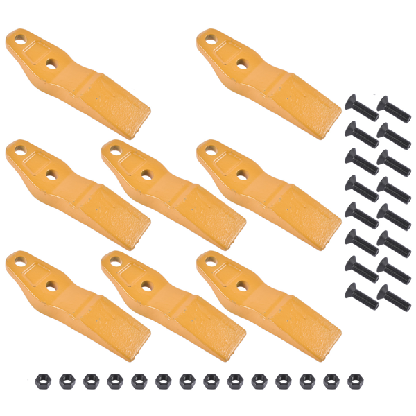 斗齿 8 Pack Bucket Uni-Teeth with Hardware 1324720 Fit for Caterpillar Skid Steers 247 257-3