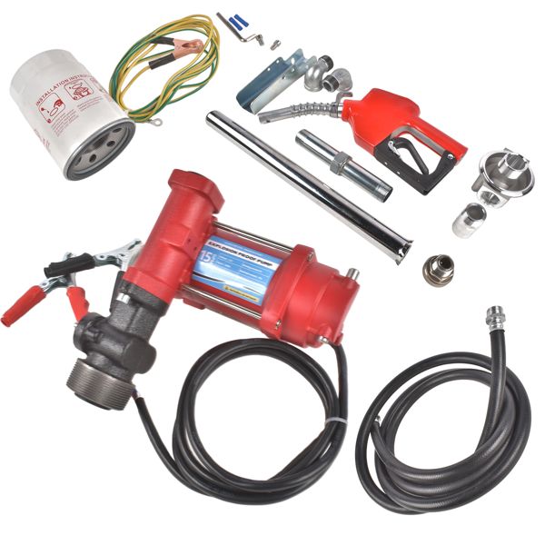抽油泵 Fuel Transfer Pump 110V 15 GPM High Flow w/Automatic Nozzle & Filter Fit for Diesel-7