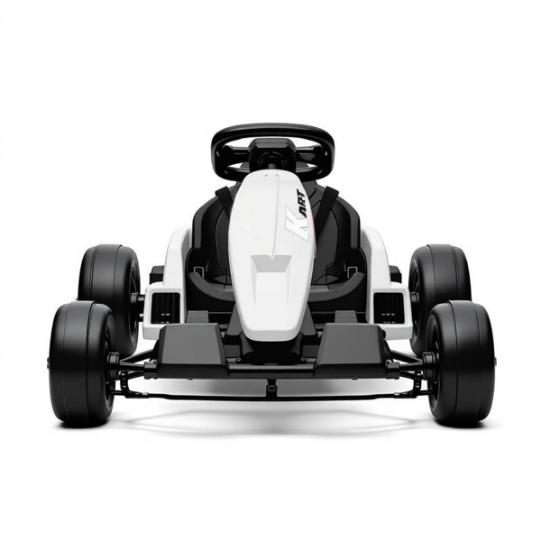 白色24V电动卡丁车双150W电机可调座椅11.2MPH高速慢启动5点式线束-2