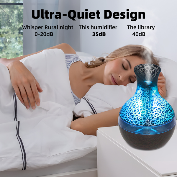 00 毫升 USB 香薰加湿器｜超静音冷雾，配遥控器、7 色渐变 LED 灯，适用于家居、办公室、卧室、婴儿房-8