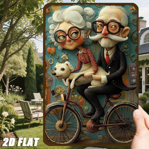 CIFbuy 放松身心，忘却烦恼 2D 平面金属标牌，复古正念墙面装饰艺术，卧室温馨舒缓留言金属牌（TikTok, temu 自提物流）-1