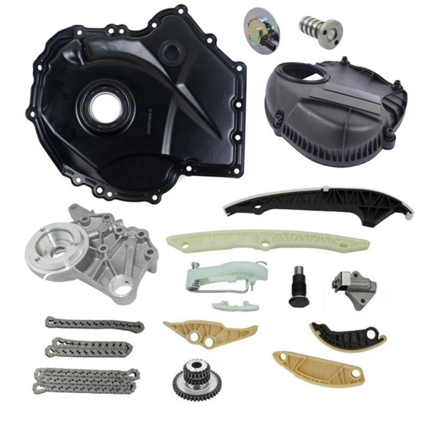 正时链条套装 Timing Chain Cover Solenoid Magnet Kit Replacement for VW Audi Jetta GLI GTI A4 2.0 T 09-15-7