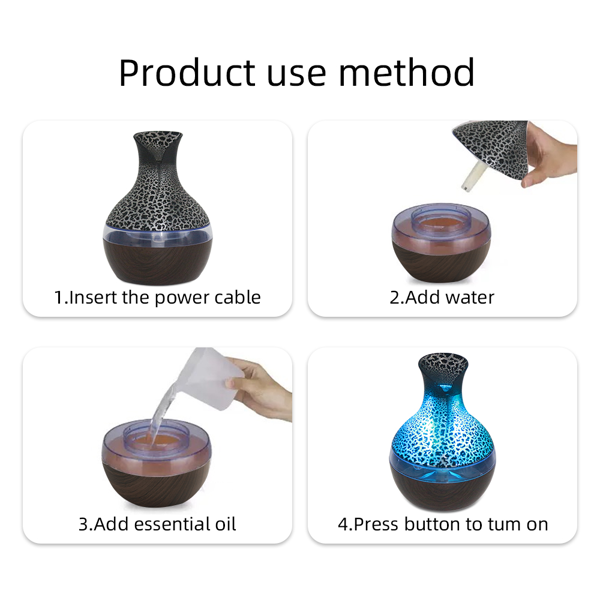 00 毫升 USB 香薰加湿器｜超静音冷雾，配遥控器、7 色渐变 LED 灯，适用于家居、办公室、卧室、婴儿房-4