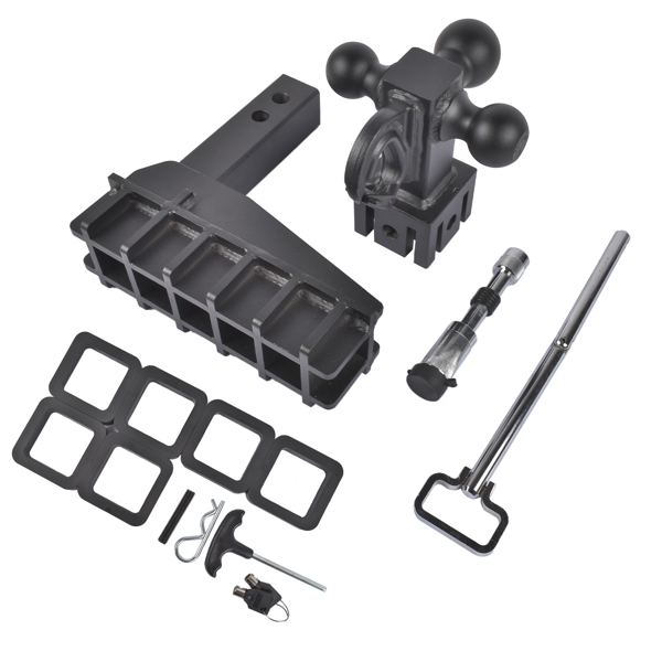 拖车挂接装置 Trailer Hitch 6-inch Drop/Rise with Hook Tri-Ball 1-7/8" 2" 2-5/16" Drop Hitch-2