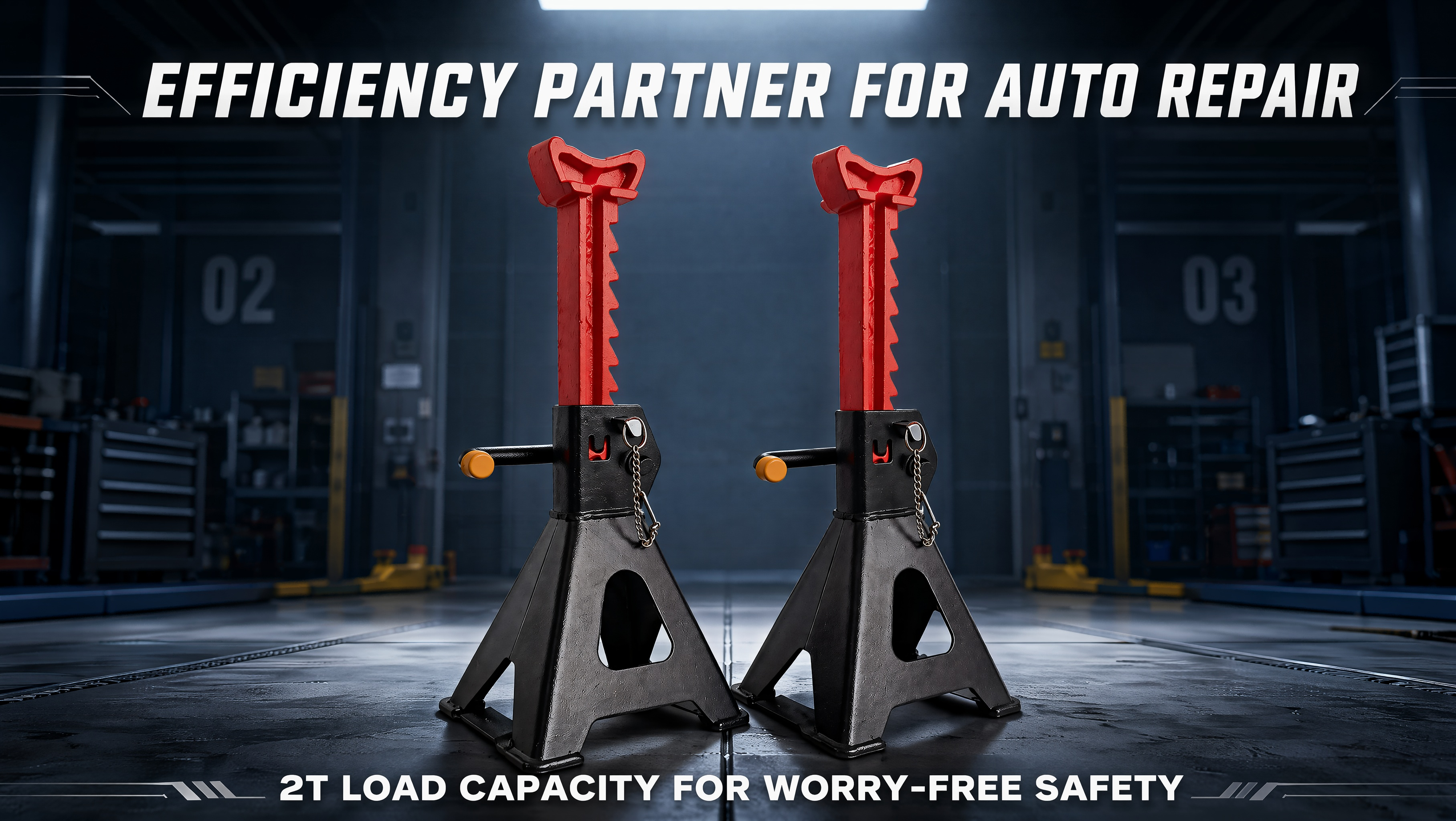 2 Ton Jack Stands Pair, Heavy‑Duty Adjustable Steel Car Jack Stands with Locking Pin, Safety Support for Auto Repair view 3
