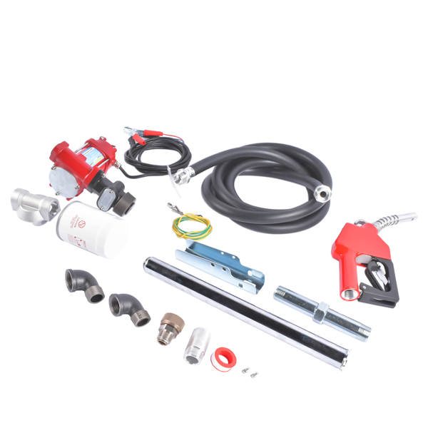 抽油泵 15GPM High Flow 12V Red Fuel Transfer Pump w/ Filters ＆ Hose Fit for Gasoline Diesel-5