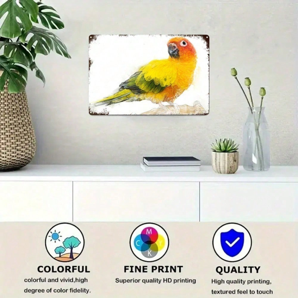 CIFbuy 1个8x12英寸太阳锥尾鹦鹉金属标牌，坚固的2D平面墙饰，适用于家庭、卧室、厨房、酒吧及餐厅装饰（TikTok, temu 自提物流）-5