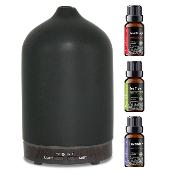 200ml Aromatherapy Humidifier with 7 Color LED Lights, 3 Essential Oils, Timer & Auto Shut-Off for Bedroom, Yoga, Office-1