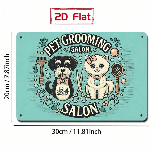 CIFbuy 复古 | 五只麻雀栖息于枝头金属铁皮招牌，8x12英寸，1件装，2D平面经典墙面装饰板，防水防锈（TikTok, temu 自提物流）-2