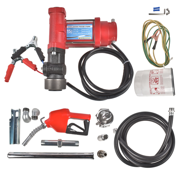 抽油泵 Fuel Transfer Pump 110V 15 GPM High Flow w/Automatic Nozzle & Filter Fit for Diesel-5