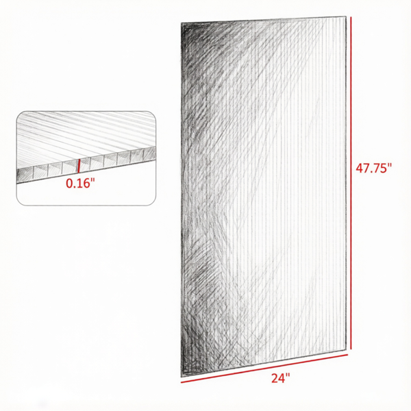 14块4'x2'x0.16“双壁聚碳酸酯温室面板，透明防水，防紫外线，适用于园艺和农业（仅限聚碳酸酯面板）-3