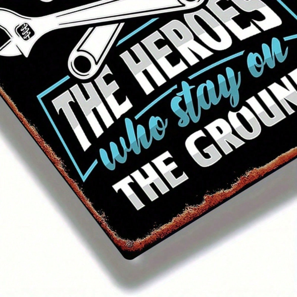 CIFbuy 飞机机械师金属标志 8x12英寸 复古2D平面方形墙饰，家用酒吧车库俱乐部餐厅用印刷装饰牌（TikTok, temu 自提物流）-5