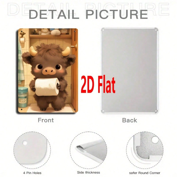 CIFbuy 有趣 | 圆形铁质金属标牌，当心狗狗！这只猫也挺可疑的 8X8英寸 2D 平面印刷装饰标牌 1个，防水（TikTok, temu 自提物流）-5