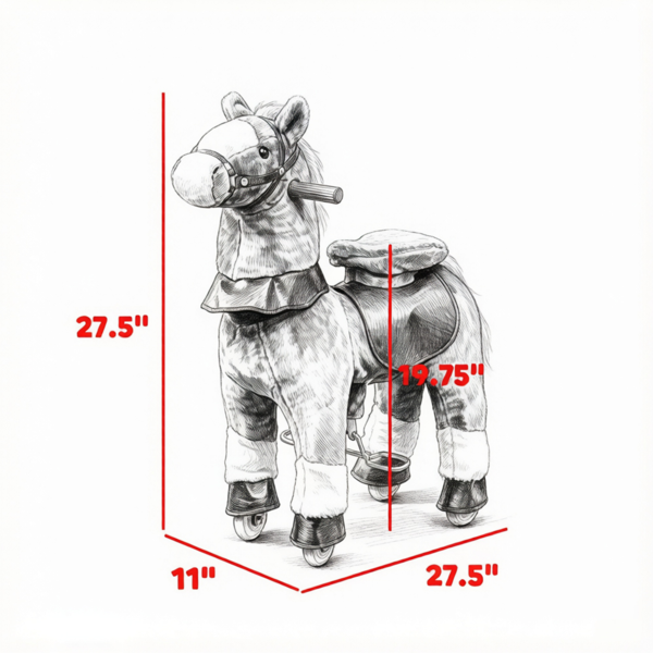 儿童骑马-户外活动骑马玩具，车轮和嘶鸣声3-5年-3