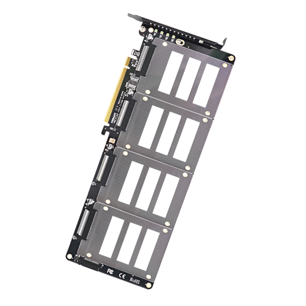 全新 U.2 SSD 转 X16 适配器 4.0 转 4 盘位 U.2 SFF-8639 SSD 延长卡-3
