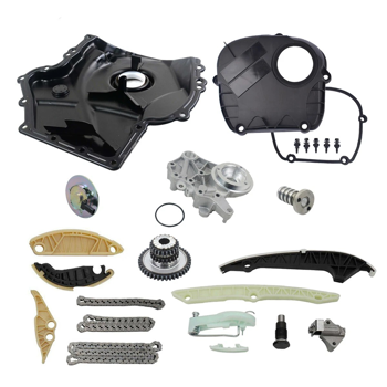正时链条套装 Timing Chain Cover Solenoid Magnet Kit Replacement for VW Audi Jetta GLI GTI A4 2.0 T 09-15