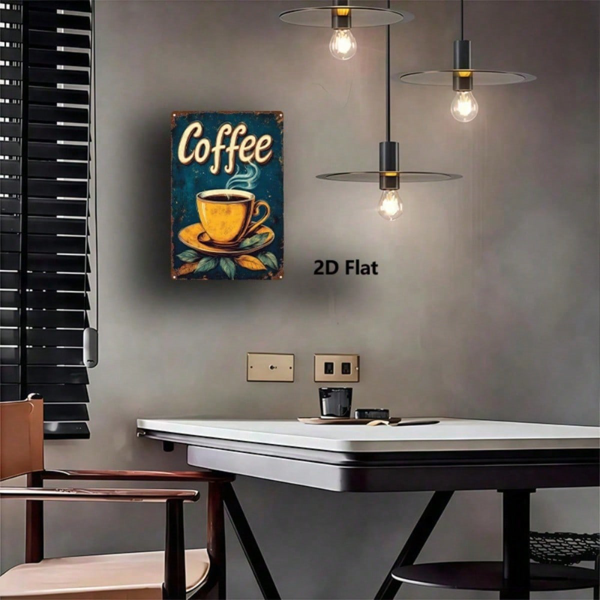 CIFbuy 复古 | 复古杯形金属标牌 1个 2D 平面锡艺海报 8x12英寸 复古防水防锈悬挂式装饰牌，适用于浴室 （TikTok, temu 自提物流）-4