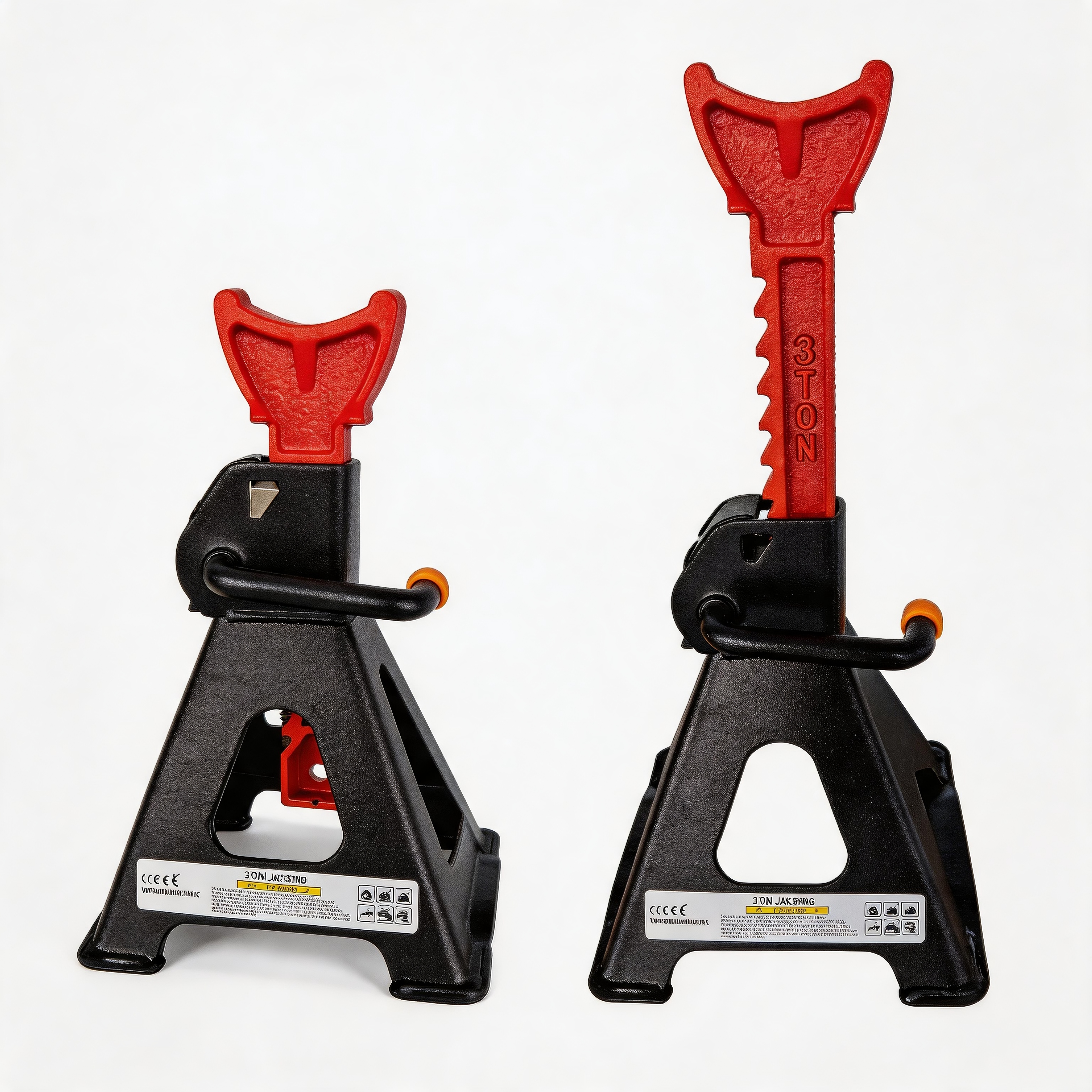 3 Ton Jack Stands Pair, Heavy‑Duty Adjustable Steel Car Jack Stands with Locking Pin view 2