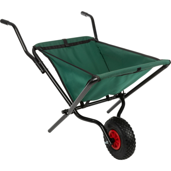 Folding Wheelbarrow with 80lb Capacity and Storage Pouches