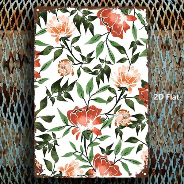CIFbuy 开放式花卉 | 2D 平面金属标牌 8x12 英寸 乡村防水复古农舍墙饰，适用于室内室外家庭、花园、浴室 （TikTok, temu 自提物流）-3