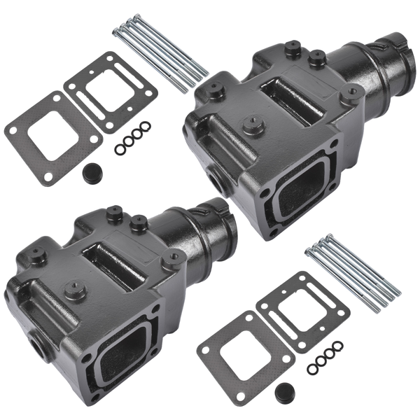排气歧管 2Pcs Manifold Riser Kit Fit for MerCruiser 1981-2002 Small Big Block V8 V6 18-1976-1-7