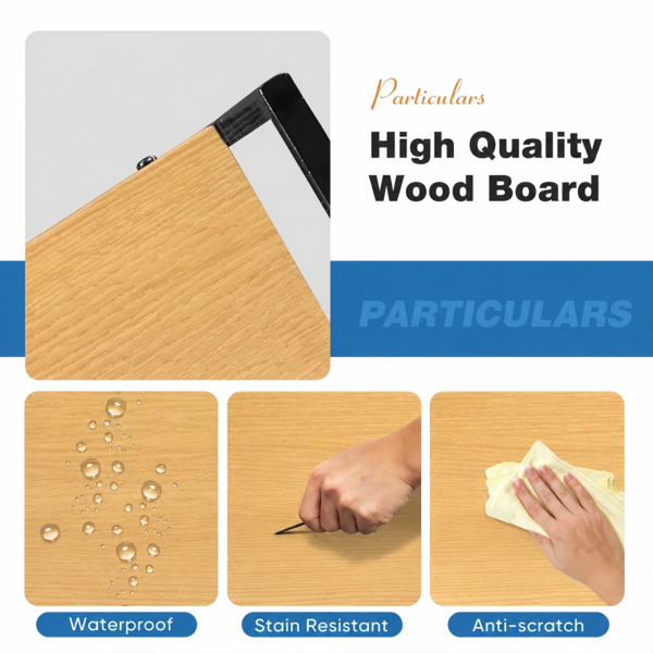 62×24 英寸落地五层开放式书架，金属框架展示置物架，橡木色-4