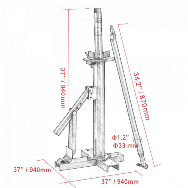手动轮胎更换器和便携式手动拆胎器，203-406mm汽车、卡车和拖车轮胎安装工具，适用于家庭车库和小型汽车店-3