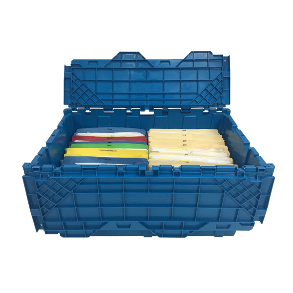 uBoxes 翻盖一体式塑料收纳周转箱，尺寸 27×17×12 英寸-4