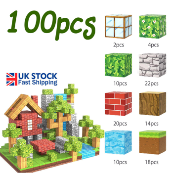 100pcs磁吸方块积木