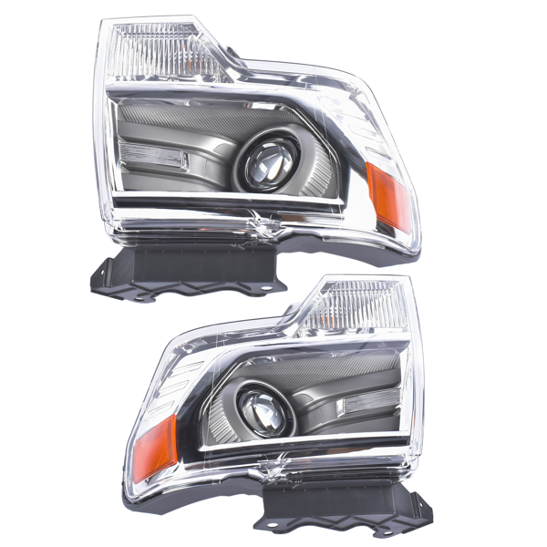 汽车大灯 Pair Left & Right HID/Xenon Chrome Headlight Replacement for 2013-2014 Ford F150 FO2518120-1