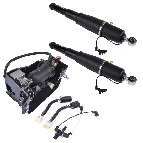 空气悬挂减震器 2Pcs Rear Air Suspension Shock and Compressor Pump Fit for Cadillac Escalade Chevrolet Avalanche Suburban 1500 Tahoe GMC Yukon 2001-2013 25979391 19300046 19299545-4