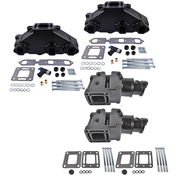 排气歧管 4x Manifold Riser Combo Kit Fit for MerCruiser 85–02 MerCruiser 175 44354A13 99746A8-6