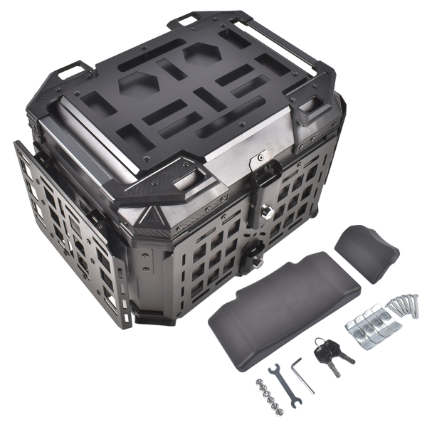 铝合金车尾箱 45L Motorcycle Trunk Top Case, Aluminum Alloy, Integrated Backrest, Double Lock-11