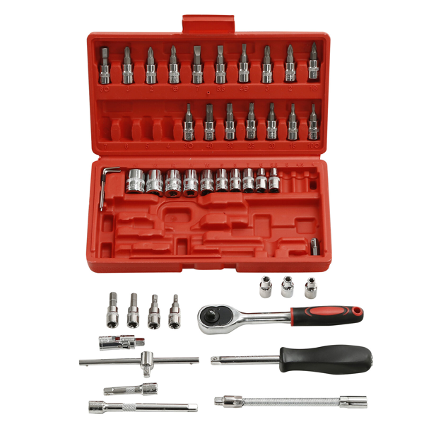 46件套扳手工具红色-10