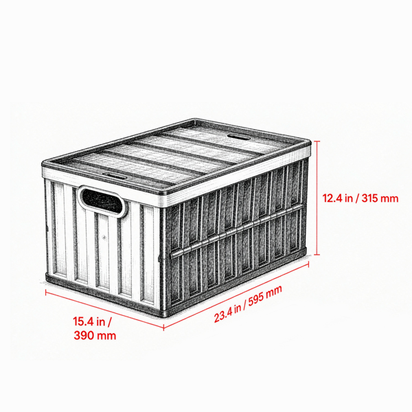 2件套65L可折叠储物箱，带盖，可堆叠，带把手，每个可容纳84磅，重型塑料，节省空间的家用收纳箱-3