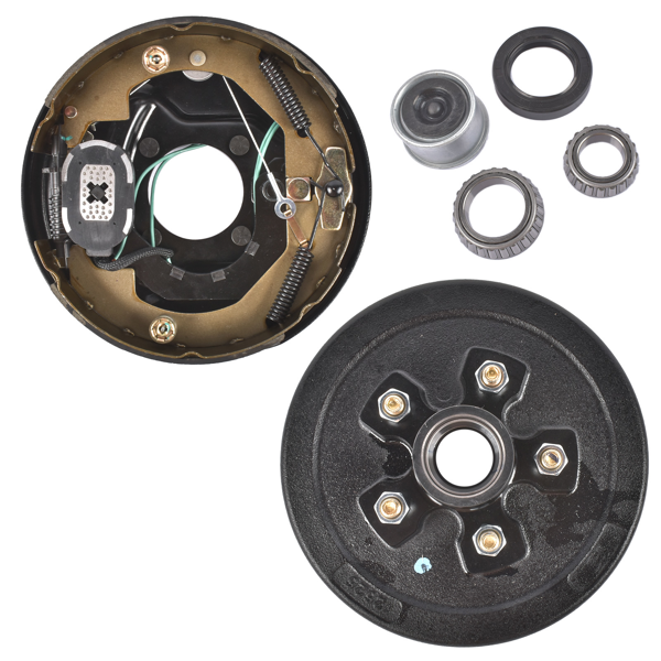A3 车桥配件 5 on 4.5" Trailer Brake Hub Drum Assembly 10x2-1/4" for 3500 lbs Axle Right-3