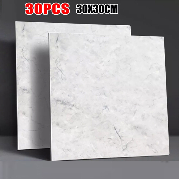 UK30件装PVC大理石瓷砖墙贴 自粘式厨房浴室贴纸30*30-3