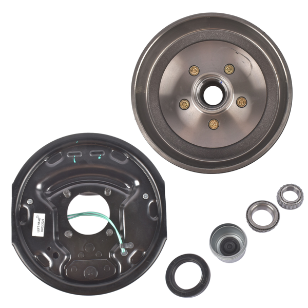 A3 车桥配件 5 on 4.5" Trailer Brake Hub Drum Assembly 10x2-1/4" for 3500 lbs Axle Left-7