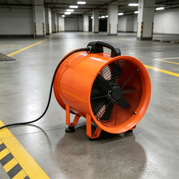 25FT PVC管道软管工业通风扇，520W高效轴流排气扇3300 RPM，低噪音7叶鼓风机，用于仓库地下室隧道排烟-7