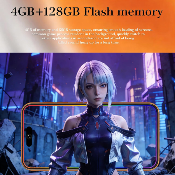 17 解锁版手机，5.3英寸高清屏，4+128GB，5G迷你手机，Android 14智能手机，5000mAh电池/双卡/面部解锁/GPS，品质优良-3